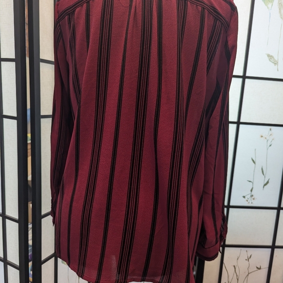 Notations XL dark red and black women's blouse - Picture 3 of 4